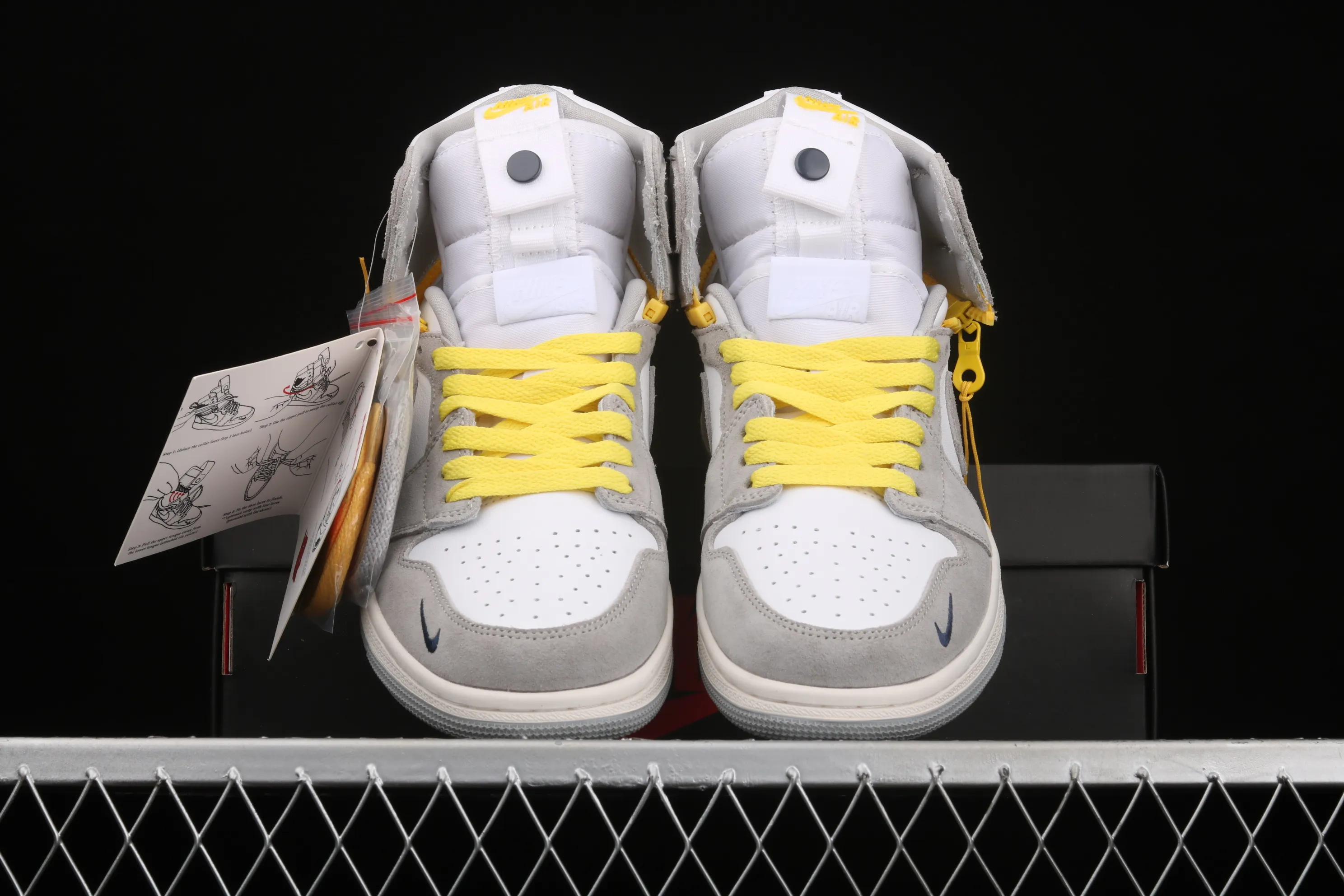 All categories Air Jordan Jordan series basketball shoes Air Jordan 1 High Z version Air Jordan 1 Switch "Light Smoke Grey" Smoke gray zipper J1 Joe 1 high-top cultural basketball shoes CW6576-100